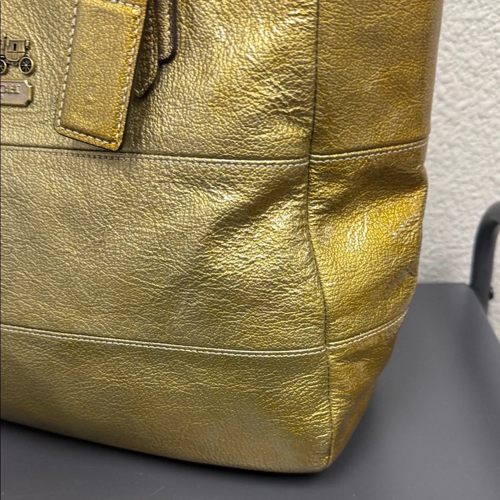 Coach Metallic Gold/Silver Tote Bag- EUC